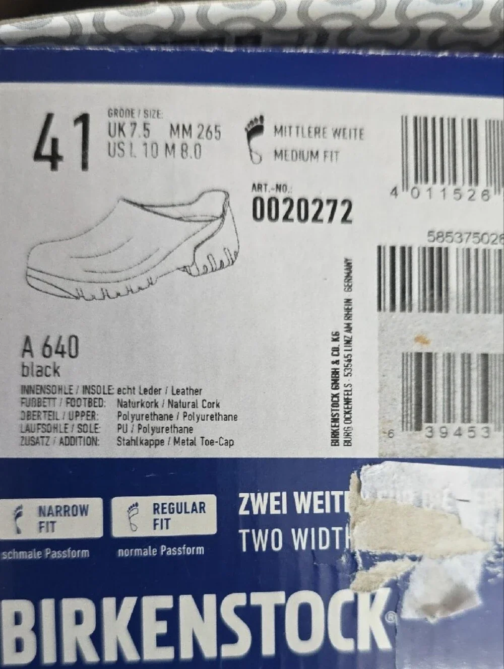 Birkenstock A640 Steel Toe